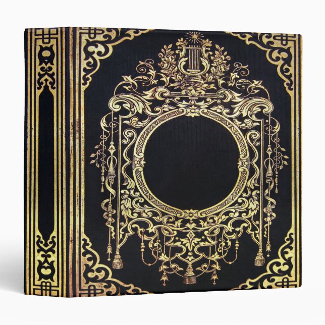 Classeur Livre fleuri de cadre d'or de Falln (Devant/Côté)