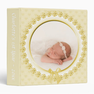 Classeur Livre jaune de photo de la ?ère année du bébé