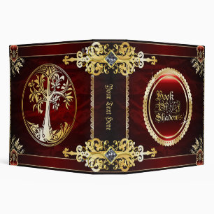 Classeur livre médiéval rouge royal de sorcellerie de