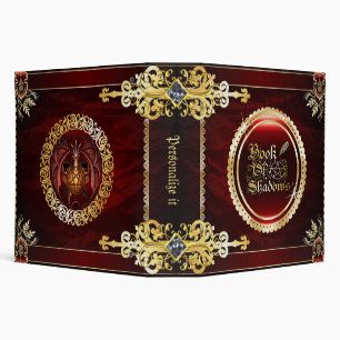 Classeur livre médiéval rouge royal de sorcellerie de