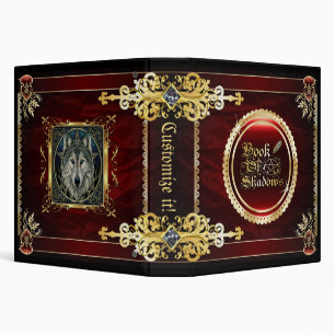 Classeur Livre médiéval rouge royal de sorcellerie des