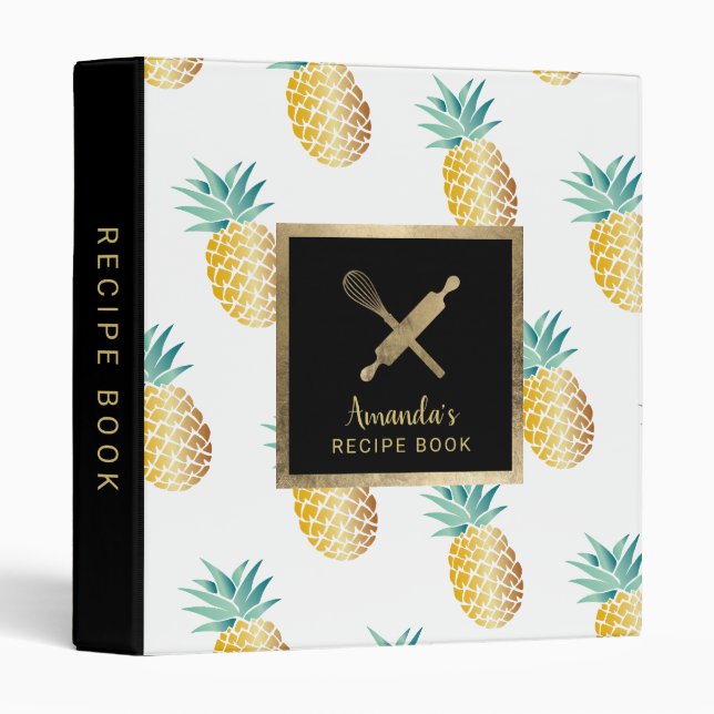 Classeur Livre moderne de recette de cuisine de chef (Devant/Côté)