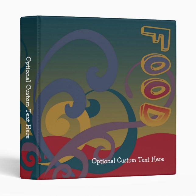 Classeur Livre personnalisé mignon de recette, rétro remous (Devant/Côté)