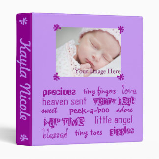 Classeur Livre pourpre de bébé de filles