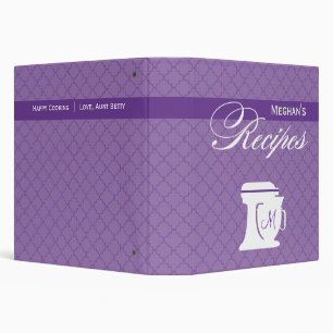 Classeur Livre pourpre de recette de monogramme