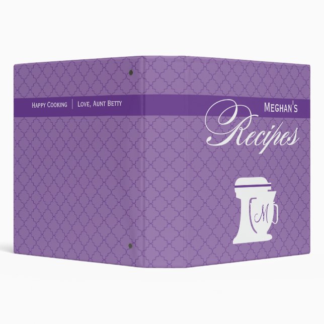 Classeur Livre pourpre de recette de monogramme (Arrière-plan)