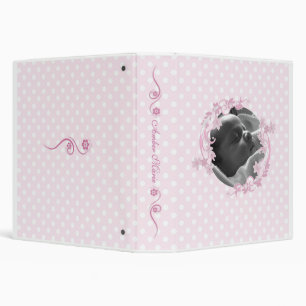 Classeur Livre rose de bébé de point de polka