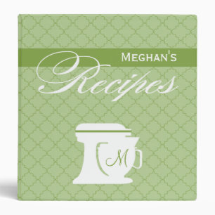 Classeur Livre vert de recette de monogramme