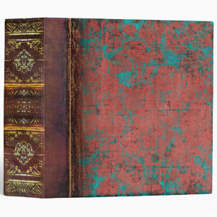 Classeur Livre vintage antique de rouille et de turquoise