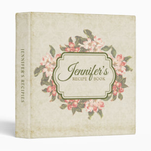 Classeur Livre vintage de recettes Apple Blossom  