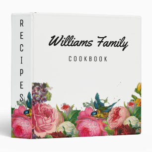 Classeur Livre vintage de recettes de fleur de jardin