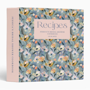 Classeur Livre vintage Floral Blue Fête des mariées Recette