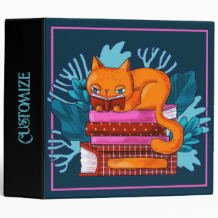Classeur Livres Approuvés Personnalisés Chat Turquoise
