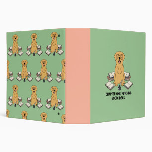 Classeur Livres heureux Golden Retriever Bonnes Vibes Vert 