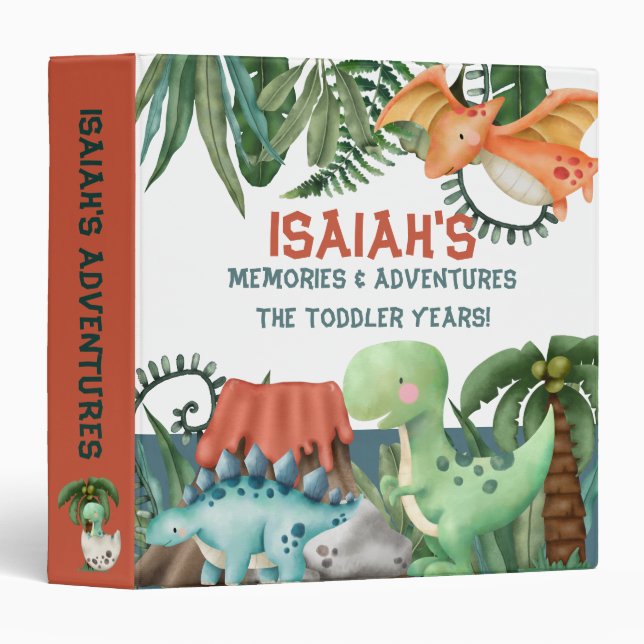 Classeur Livres personnalisés Dinosaur Photo Scrapbook (Devant/Côté)
