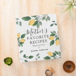Classeur Livret de recettes de citron et de verdure