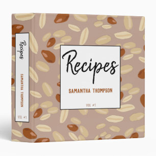 Classeur Livret de recettes Motifs customisées de cacahuète