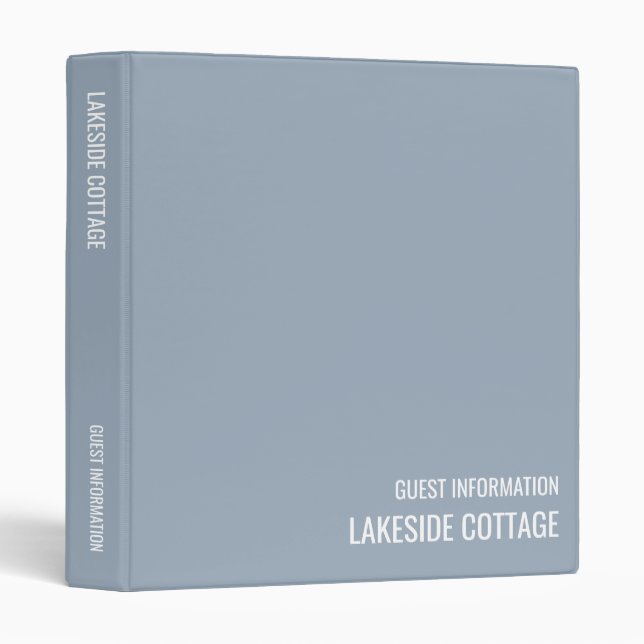 Classeur Location Bleu Minimaliste Moderne Airbnb (Devant/Côté)