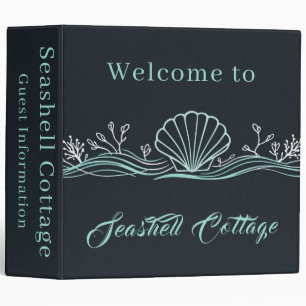 Classeur Location de vacances coquille sur fond vert foncé