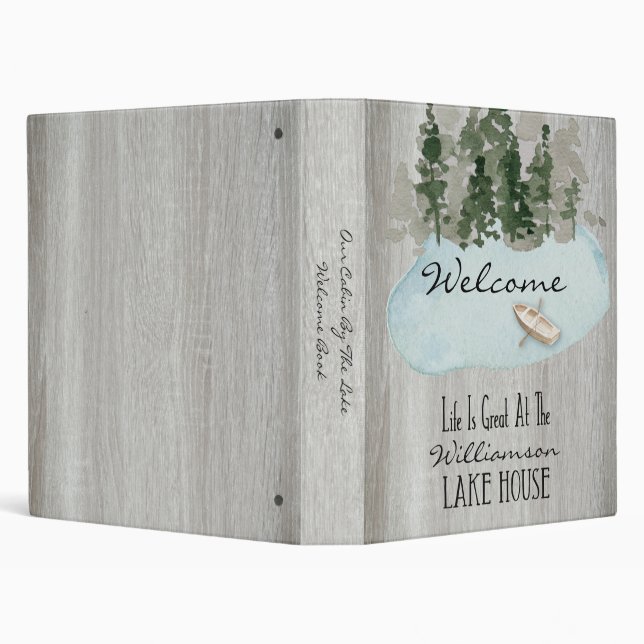 Classeur Location de vacances Lac Cabine Grey Wood Welcome  (Arrière-plan)
