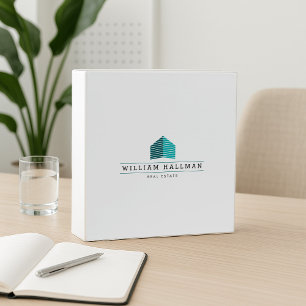 Classeur Logo Abstrait de la maison Turquoise/blanc