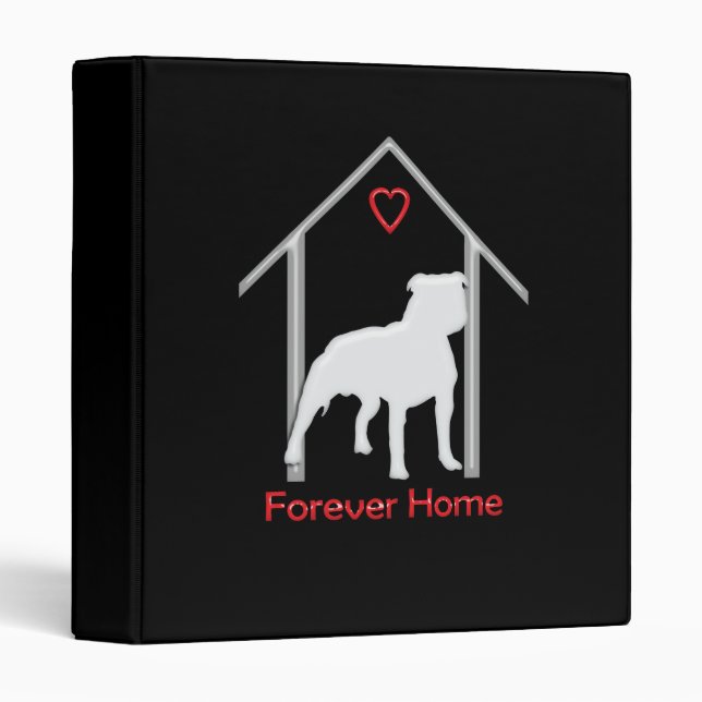 Classeur Logo blanc pour toujours à la maison de Pitbull (Devant/Côté)