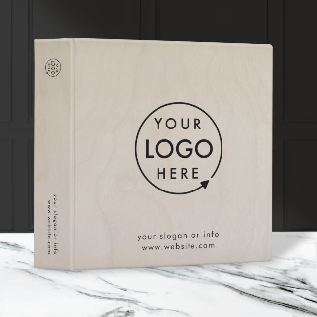 Classeur Logo contreplaqué de bouleau | Grain de bois moder (Créateur téléchargé)