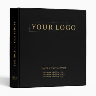 Classeur Logo d'affaires simple Black & Gold Promotionnels
