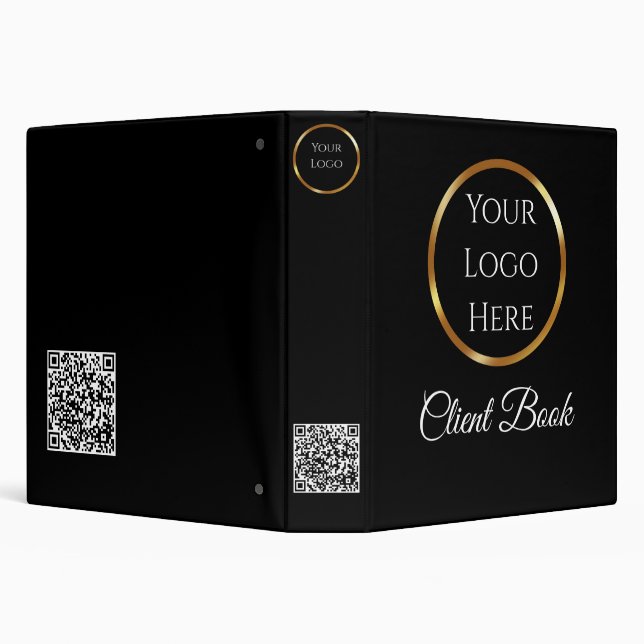 Classeur Logo d'anneau noir et or | Code QR (Arrière-plan)