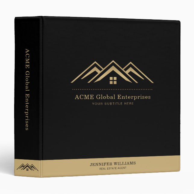 Classeur Logo de courtier immobilier promotionnel immobilie (Devant/Côté)