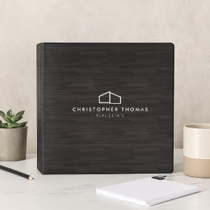 Classeur Logo de la maison moderne Immobilier Bois foncé