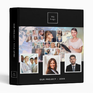 Classeur Logo de l'entreprise de photo noir blanc bureau 