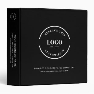 Classeur Logo de l'entreprise professionnelle noir élégant