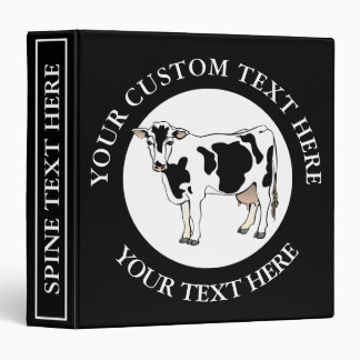 Classeur Logo de l'icône de la vache laitière Texte personn