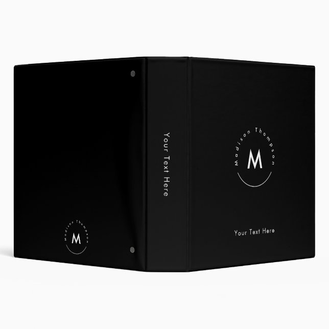 Classeur Logo de nom personnel monogrammé cercle moderne no (Arrière-plan)