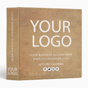 Classeur Logo de société personnalisé professionnel Brun  