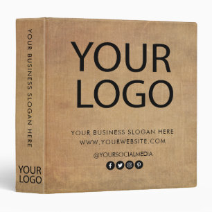 Classeur Logo de société personnalisé professionnel Brun  