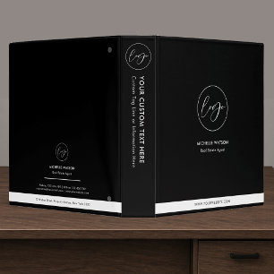 Classeur Logo d'entreprise minimaliste noir et blanc d'entr