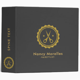 Classeur Logo des ciseaux Gold Circle & HairStylist