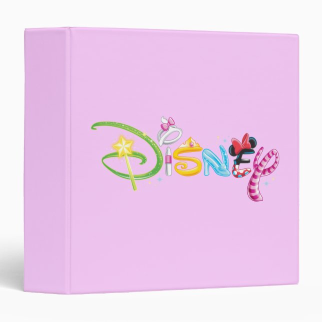 Classeur Logo Disney | Caractères filles (Devant/Côté)