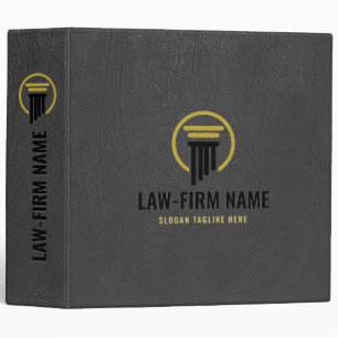 Classeur Logo du bureau du droit du cuir Grey Faux