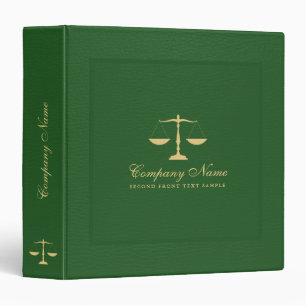 Classeur Logo Elégant Vert Vintage Faux en Cuir Justice