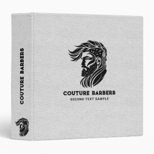 Classeur Logo en barbre personnalisé Texture en cuir blanc