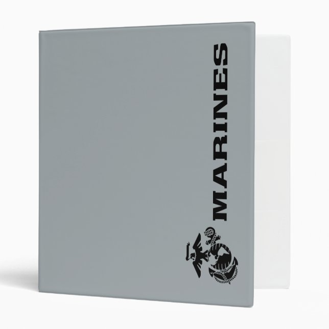 Classeur Logo en noir empilé USMC (Devant/intérieur)