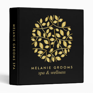 Classeur Logo feuilles dorées Entreprise individuelle noire