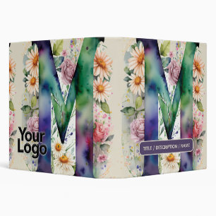 Classeur Logo floral aquarelle M brodé