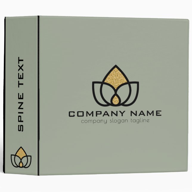 Classeur Logo géométrique moderne Black & Gold (Devant/Côté)