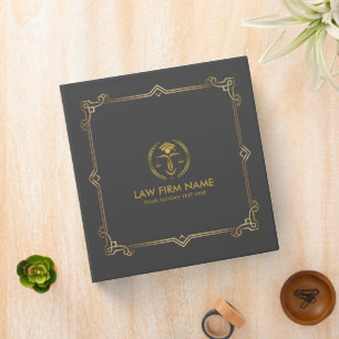 Classeur Logo Gold Justice Et Cadre Vintage Sur Grey
