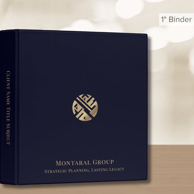 Classeur Logo Luxe Or Bleu Marine (Créateur téléchargé)