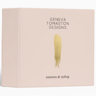 Classeur Logo minimaliste Gold Brushstroke Designer Rose